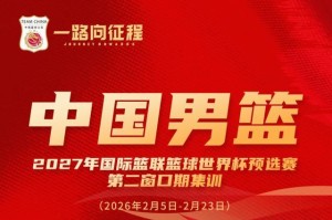 开云登录入口-过年不放假，本期男篮集训将在2月5日到23日进行