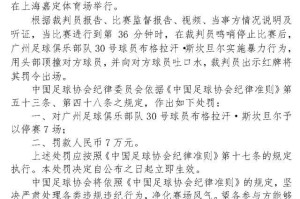 Kaiyun网页版-足协罚单：广州队球员布格拉汗停赛7场、罚款7万元